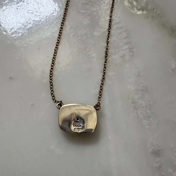 Anna Beck Medium Turquoise Cushion Necklace - Gold plated over sterling silver - Picture 4 of 6